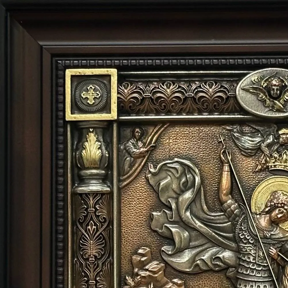 Панно «Георгий Победоносец медь»